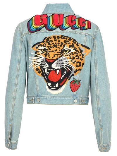 Gucci Tiger giacca in denim in blu 